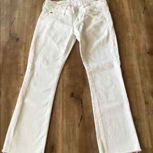 White Crop Beth 27” Inseam Baby Boot Jeans